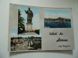 Cartolina Viaggiata "Saluti Da ARONA " Vedutine  1957 - Novara