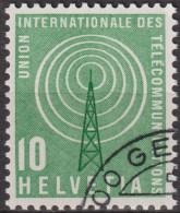 1958 CH / Dienstmarke UIT ° Mi:CH-UIT 2, Yt:CH S394, Zum:CH-UIT 2, 100 Jahre Internationale Fernmeldeunion - Servizio