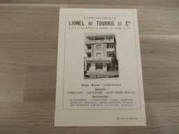 Reclame Advertentie Uit Oud Tijdschrift 1954 - Etablissements Lionel De Tourris Et Cie à Tananarive - Advertising