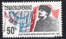 Czechoslovakia 1987 Single Stamp For 70th Anniversary Of Russian Revolution And 65th Anniversary Of USSR In Fine Used - Oblitérés