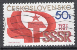 Czechoslovakia 1987 Single Stamp For 70th Anniversary Of Russian Revolution And 65th Anniversary Of USSR In Fine Used - Gebruikt