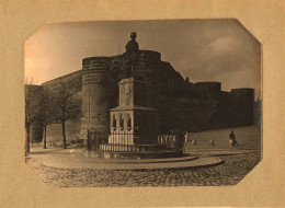 Angers * Fin 19ème * Place Du Château Et Statue * Grande Photo Ancienne 16.8x12cm - Autres & Non Classés