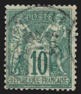 N°76, Sage 10c Vert, Type II (N Sous U), Oblitéré - TB - 1876-1898 Sage (Type II)