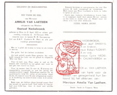 DP Amelie Van Laethem ° Mere Erpe-Mere 1872 † 1948 X Gustaaf Neckebroeck // Smekens Flobert Van Cauwenbergh - Devotieprenten