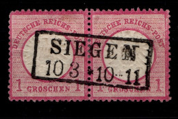 Deutsches Reich 19 Gestempelt Waagerechtes Paar, R2 Siegen #GN904 - Other & Unclassified