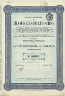 Titre De 1926 - Sté Anonyme Des Tramways De Livourne - N° 18116 - Ferrovie & Tranvie