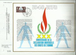 FRANCE - 30e Anniversaire De La Déclaration Universelle Des Droits De L'Homme - N° 483 Du Catalogue CEF - 1970-1979