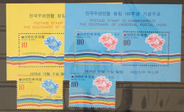 Südkorea 938 Und 939 Und Block 391 Und 392 Postfrisch UPU #GC975 - Corea Del Sud