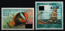 Papua-Neuguinea 1994 - Mi-Nr. 706-707 ** - MNH - Freimarken Mit Aufdruck - Papua-Neuguinea