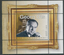 Estonia:Unused Block Estonian Singer Georg Ots 100 Years From Birth, 2020, MNH - Estonie