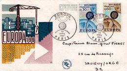 LETTRE FDC 1967 EUROPA - 1960-1969