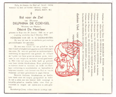 DP Delphina De Coensel ° Erpe-Mere 1868 † 1945 De Meerleer De Bruecker Goossens De Mulder Dedijn Van Herreweghe De Man - Devotieprenten