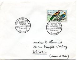 OISEAU / GUEPIER = 75 PARIS 1960 = CACHET PREMIER JOUR N° 1276 =  CAMARGUE Protection De La Nature - 1960-1969