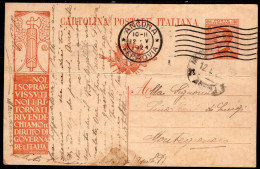 1924 12 MAG  C.30 SASS.C53-IDEM 23  "MICHETTI"USATO SU CARTOLINA POSTALE  DA ANCONA X MONTEGRANARO   MOLTO BELLA - Postwaardestukken