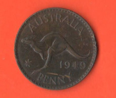 Australia Penny 1949 Australie 1 Penny 1949 King Georgius VI° Bronze Coin - Penny