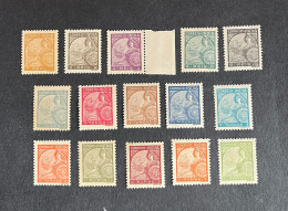 (T3) Portuguese India - 1933 Padroes Complete Set - Af. 333 To 347 - MNH / MH - Inde Portugaise