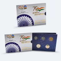 INDIA 2023 AZADI KI AMRIT MAHOTSAV CIRCULATION COINS 2023 SERIES, 1 & 2 & 5 & 10 & 20 RUPEES SET OF 5 UNC COINS RARE - India