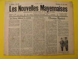 Hebdo Les Nouvelles Mayennaises. Chateau-Gontier Laval. N° 38 Du 10 Juin 1945.  Guerre De Gaulle Mauthausen Déporté - Pays De Loire