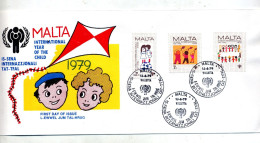 Lettre Fdc 1979 Annee Enfant - Malte