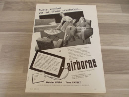 Reclame Advertentie Uit Oud Tijdschrift 1957 - Airborne - Matelas EPEDA / Tissus Patifet - Advertising