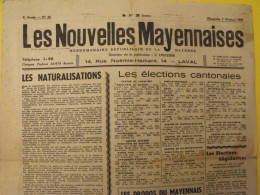 Hebdo Les Nouvelles Mayennaises. Chateau-Gontier Laval. N° 55 Du 7 Octobre 1945.  élections Prisons Er Camps Nazis - Pays De Loire