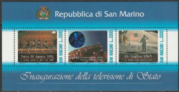 San Marino 1993 Mi Nr. 1532 - 1534 Block 16 Sendebeginn Des Nationalen Fernsehsenders ( D 4190) - Blocks & Kleinbögen