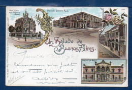 Argentina To Italy, "Gruss From Buenos Aires", 1899, Used Litho Postcard  (056) - Argentine