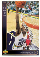 27 David Benoit - Utah Jazz - Carte Upper Deck NBA 1993 - Andere & Zonder Classificatie