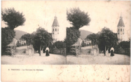 CPA Carte Postale Stéréoscopique Suisse Thoune Terrasse Du Château  VM79767 - Thun