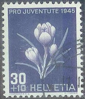 Schweiz Pro Juventute 1945: Frühlings-Safran Zu WI 116 Mi 468 Yv 426 Mit Eck-Stempel ZÜRICH 11.I.46 (Zu CHF 15.00) - Oblitérés