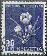 Schweiz Pro Juventute 1945: Frühlings-Safran Zu WI 116 Mi 468 Yv 426 Mit Halbmond-Stempel ZÜRICH 6 (Zu CHF 15.00) - Used Stamps