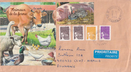 A24725 - ANIMAUX DE LA FERME , ANIMALS COUNTRY FARM PIG ,COW ,CHIKEN ETC.  COVER  STAMP 2004 - Covers