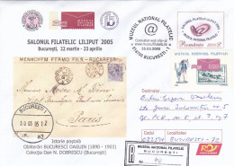 BUCHAREST LILIPUT PHILATELIC EXHIBITION, REGISTERED COVER STATIONERY, ENTIER POSTAL, 2005, ROMANIA - Enteros Postales