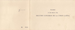 SECOND CONGRESS OF LATIN UNION,L MADRIS, ROMANIANS IN EXILE IN SPAIN, BOOKLET, 1954, ROMANIA - Hojas Bloque