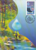 ENVIRONMENT PROTECTION, CLEAN WATERS, CM, MAXICARD, CARTES MAXIMUM, OBLIT FDC, 2001, ROMANIA - Protezione Dell'Ambiente & Clima