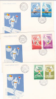 OLYMPIC GAMES, MOSCOW'80, ROWING, CANOE, ATHLETICS, SHOOTING, FENCING, WRESTLING, COVER FDC, 3X, 1980, ROMANIA - Sommer 1980: Moskau