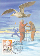 SOUTH POLE, ANTARCTIC RESEARCH, BIRD, EXPLORERS, CM,MAXICARD, CARTES MAXIMUM, 1987, HUNGARY - Other & Unclassified