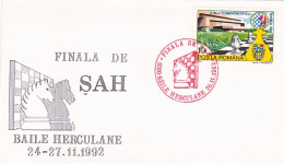 GAMES, CHESS, BAILE HERCULANE CHESS TOURNAMENT FINALS, SPECIAL COVER, 1992, ROMANIA - Chess