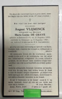 Devotie DP - Overlijden August Vlijminck Echtg De Grave - Stekene 1890 - Antwerpen 1951 - Décès