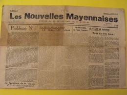 Hebdo Les Nouvelles Mayennaises. Chateau-Gontier Laval. N° 152 Du 21 Septembre 1947. Marché Noir Lhuissier - Pays De Loire