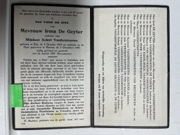 Devotie DP - Overlijden Irma Geyter Wwe Vanderstraeten - Eke 1876 - Heurne 1950 - Décès