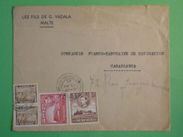 DN9 MALTA BELLE   LETTRE DEST. RARE  1946 SLIEMA A  CAS MAROC  + + AFF.  INTERESSANT++ - Malta (...-1964)