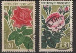 FRANCE : N° 1356 Et 1357 Oblitérés (Roses) - PRIX FIXE - - Oblitérés