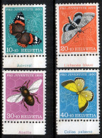 Switzerland / Helvetia / Schweiz / Suisse 1950 ⁕ Butterflies / Pro Juventute Mi.551-552, 554 ⁕ 4v MH (yellow Spots) - Ungebraucht