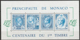 Monaco 1985  Mi Nr.1727 - 1730 Block 31 100 Jahre Briefmarken Von Monaco ( D 4278 ) Günstige Versandkosten - Blocks & Sheetlets