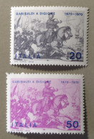 1970 - ITALIA REPUBBLICA -  PARTECIPAZIONE GARIBALDINA GUERRA 1870  -  SERIE COMPLETA  - 2 VALORI   - NUOVO - 1961-70: Nieuw/plakker