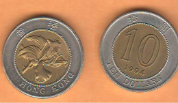 Hong Kong 10 Dollar 1994 Bimetallic - Hongkong