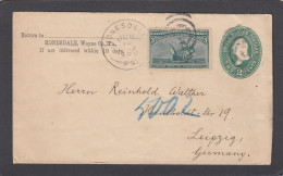 LETTRE DE HONESDALE POUR LEIPZIG,VIA NEW YORK,1893. - Covers & Documents