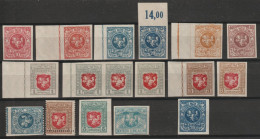 1919 - LITUANIE - PETIT LOT NON DENTELES ! + 2 VARIETES DE PIQUAGES ! ** / * MNH / MH - Lituania