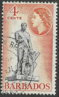 Barbados. 1964-65 QEII. Block CA W/M. 4c Used. SG 313. M4090 - Barbados (...-1966)